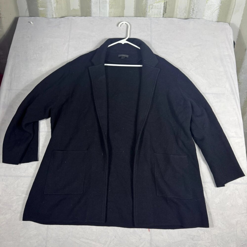 J.Crew Sweater Blazer Womens Black Classic Open-Front Long Sleeve‎ Size Medium